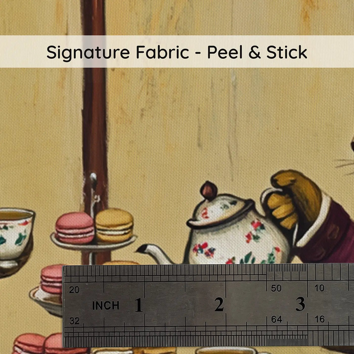 Fabric texture close-up of Lion Tea Party Circus Wallpaper Mural by Whimsy Tots
