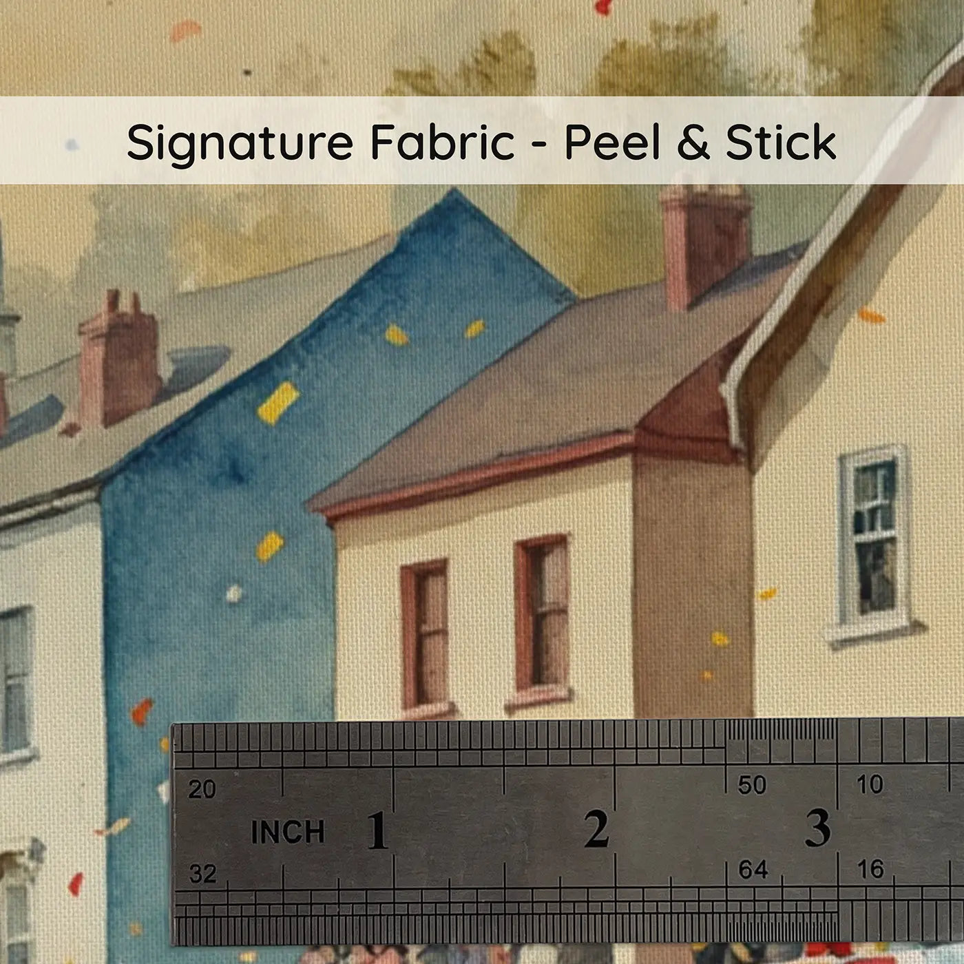 Fabric texture close-up of Circus Street Parade Wallpaper Mural by Whimsy Tots