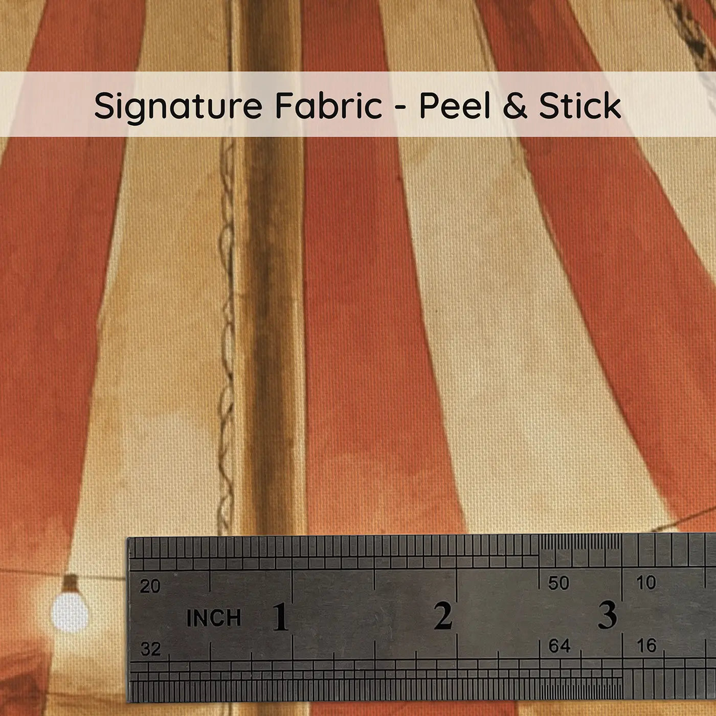 Fabric texture close-up of Circus Tent Stripe Tower Wallpaper Mural by Whimsy Tots
