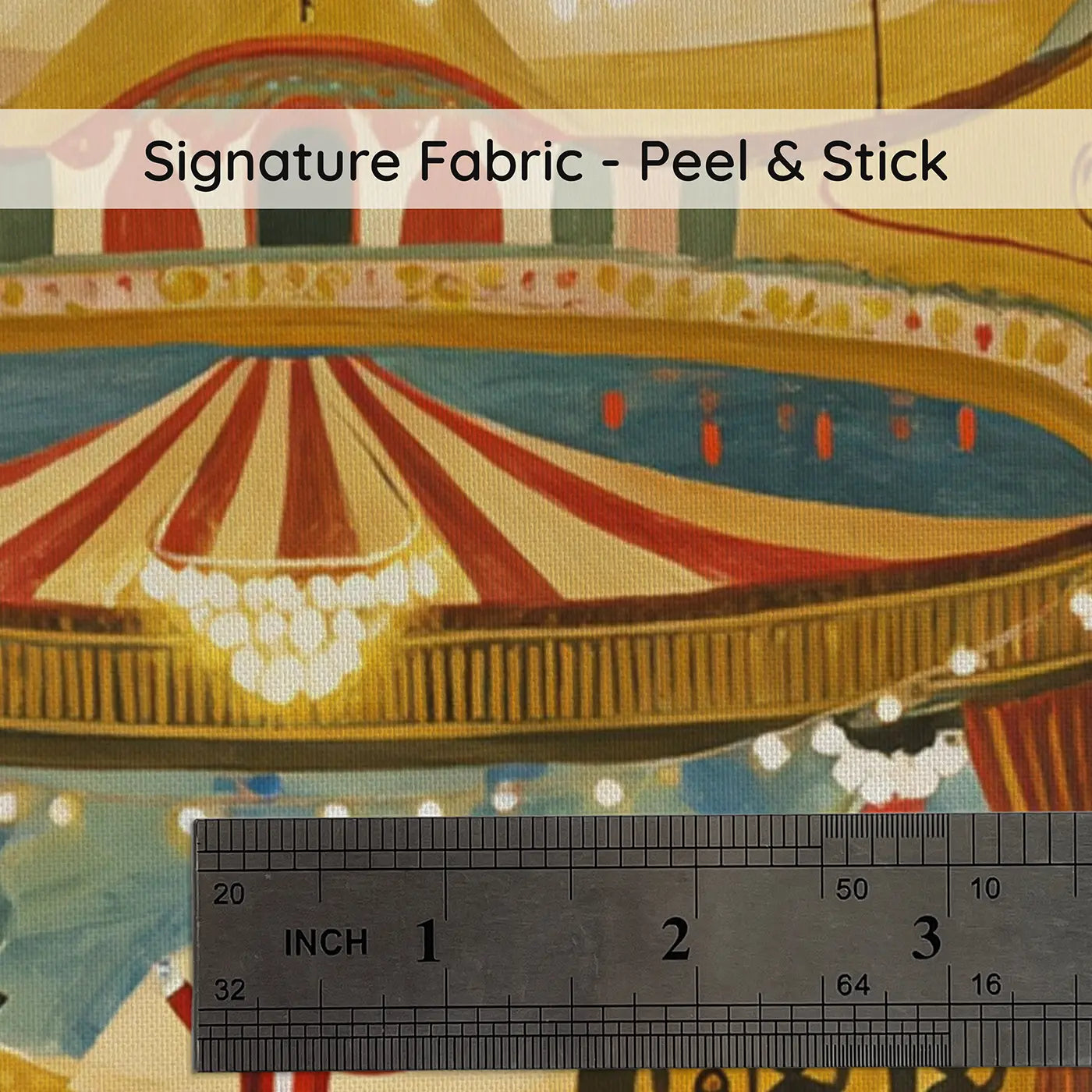 Fabric texture close-up of Grand Circus Theater Interior Wallpaper Mural by Whimsy Tots