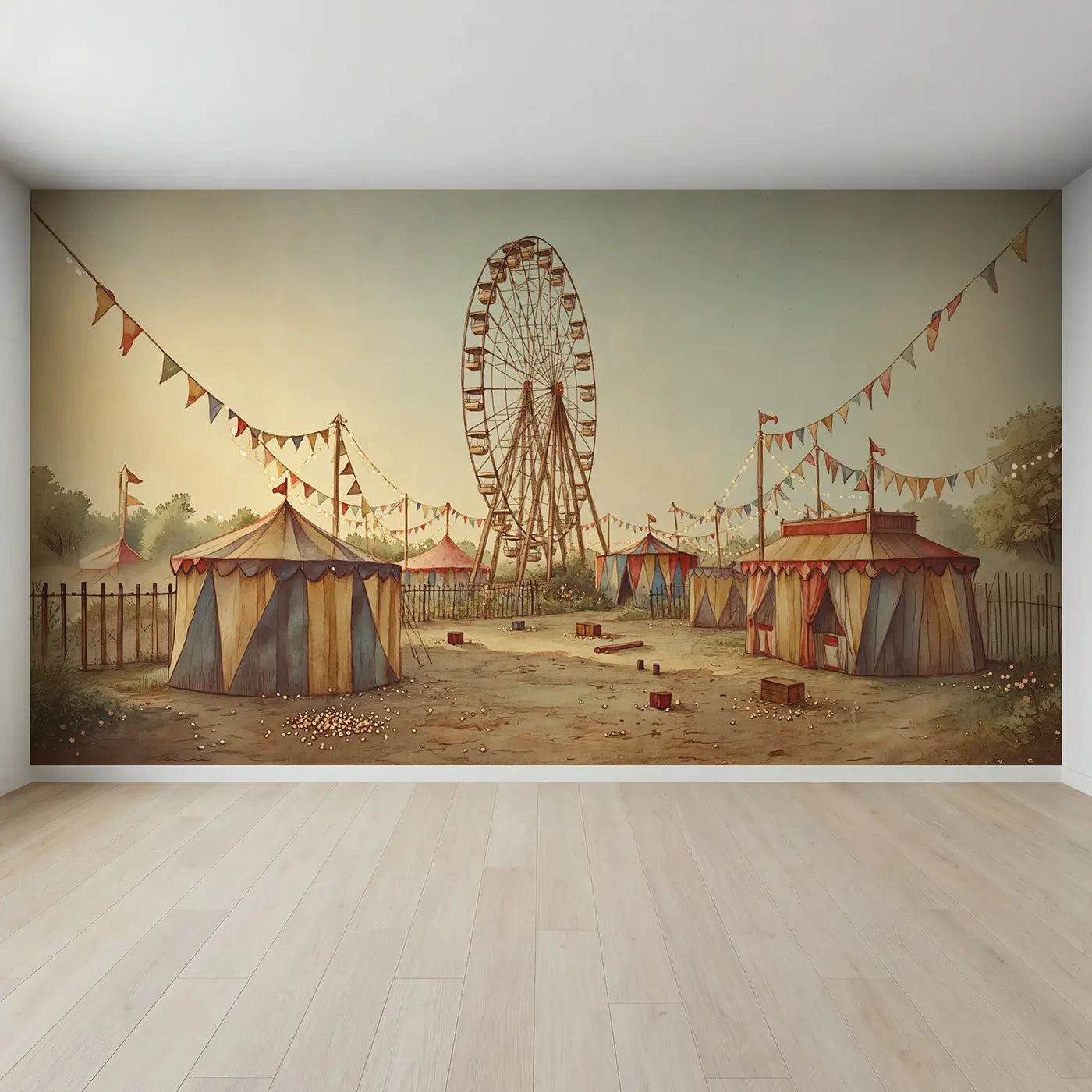 Full view of Ferris Wheel Car Top Wallpaper Mural by Whimsy Tots