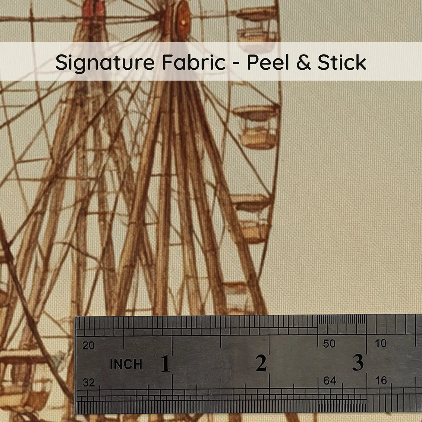 Fabric texture close-up of Ferris Wheel Car Top Wallpaper Mural by Whimsy Tots