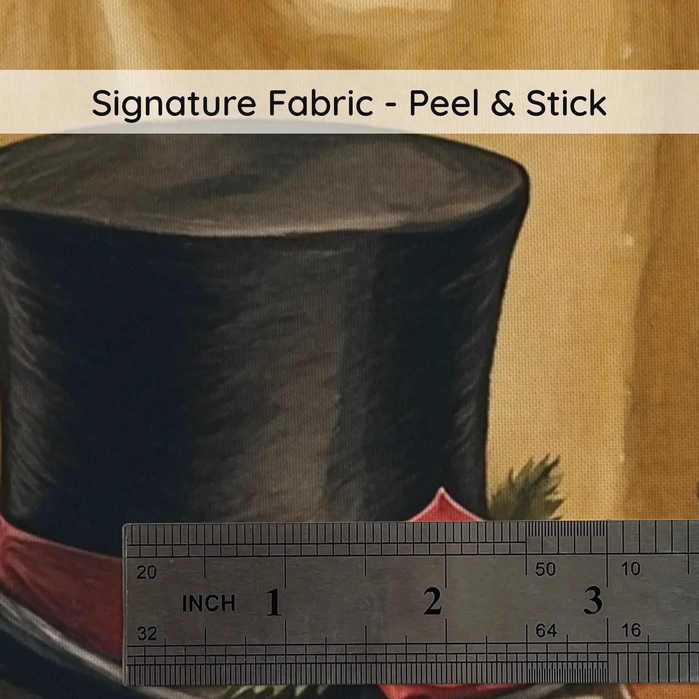 Fabric texture close-up of Circus Top Hat Invitation Wallpaper Mural by Whimsy Tots