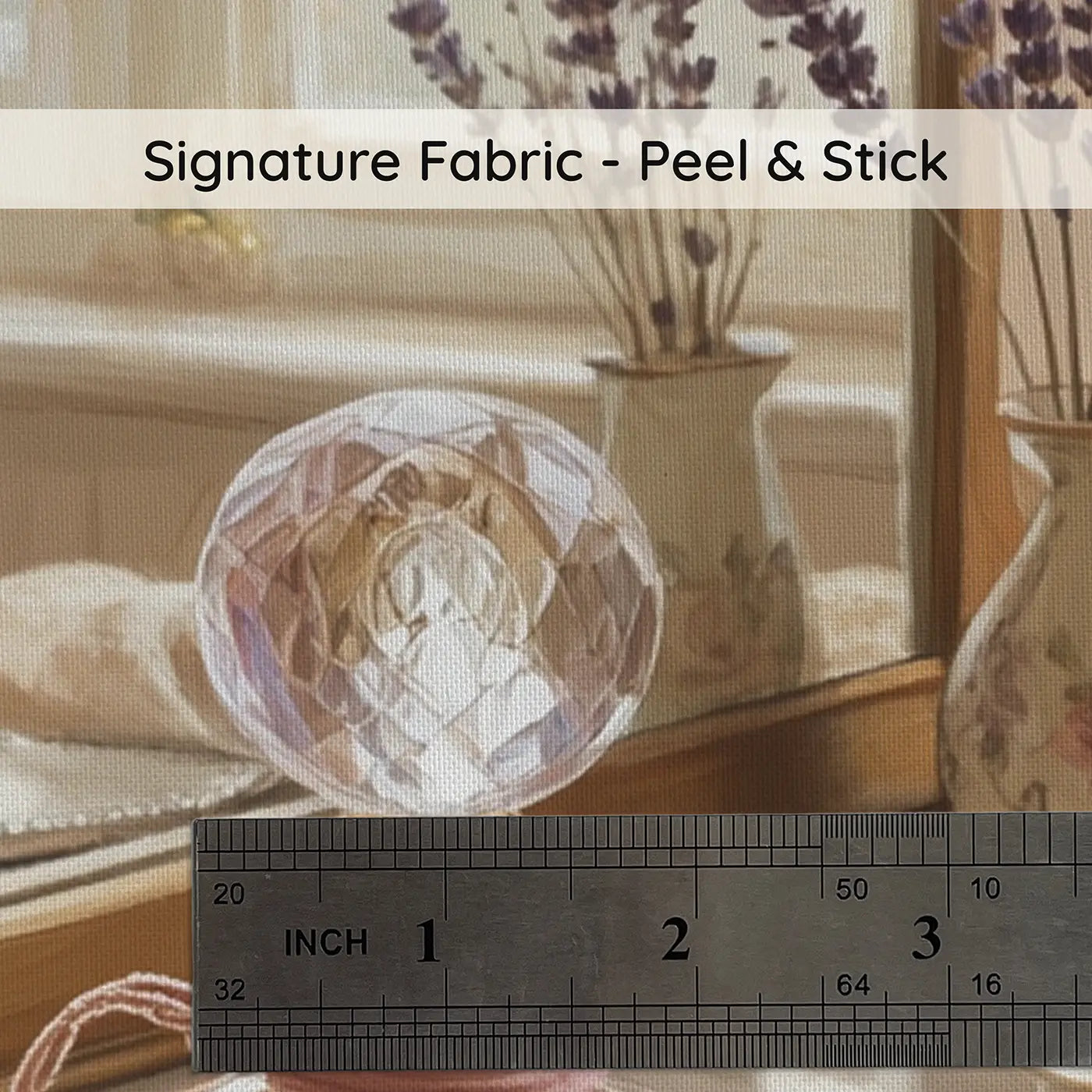 Fabric texture close-up of Vintage Perfume Bottle Vanity Wallpaper Mural by Whimsy Tots
