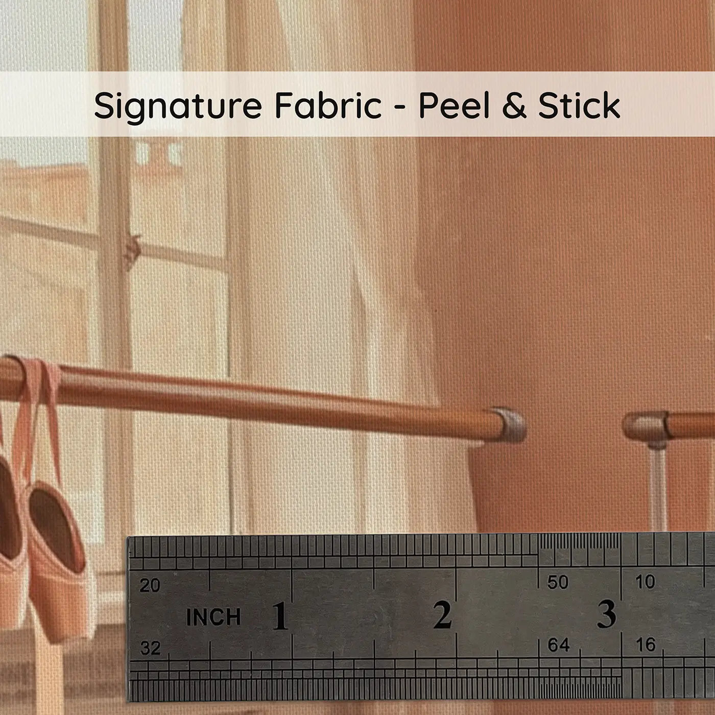 Fabric texture close-up of Ballet Studio Afternoon Wallpaper Mural by Whimsy Tots