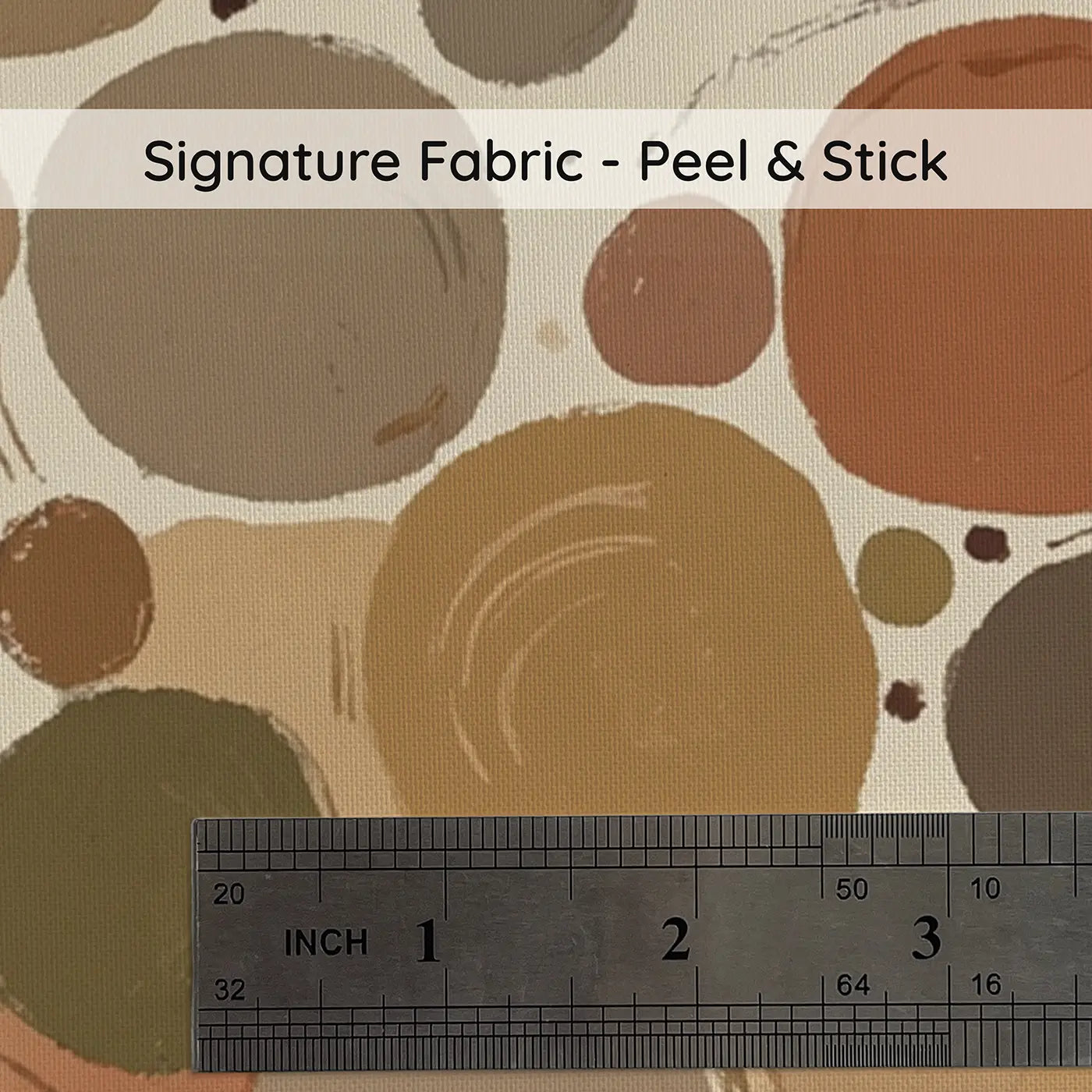 Fabric texture close-up of Wabi Sabi Earth Circle Abstract Wallpaper Mural by Whimsy Tots