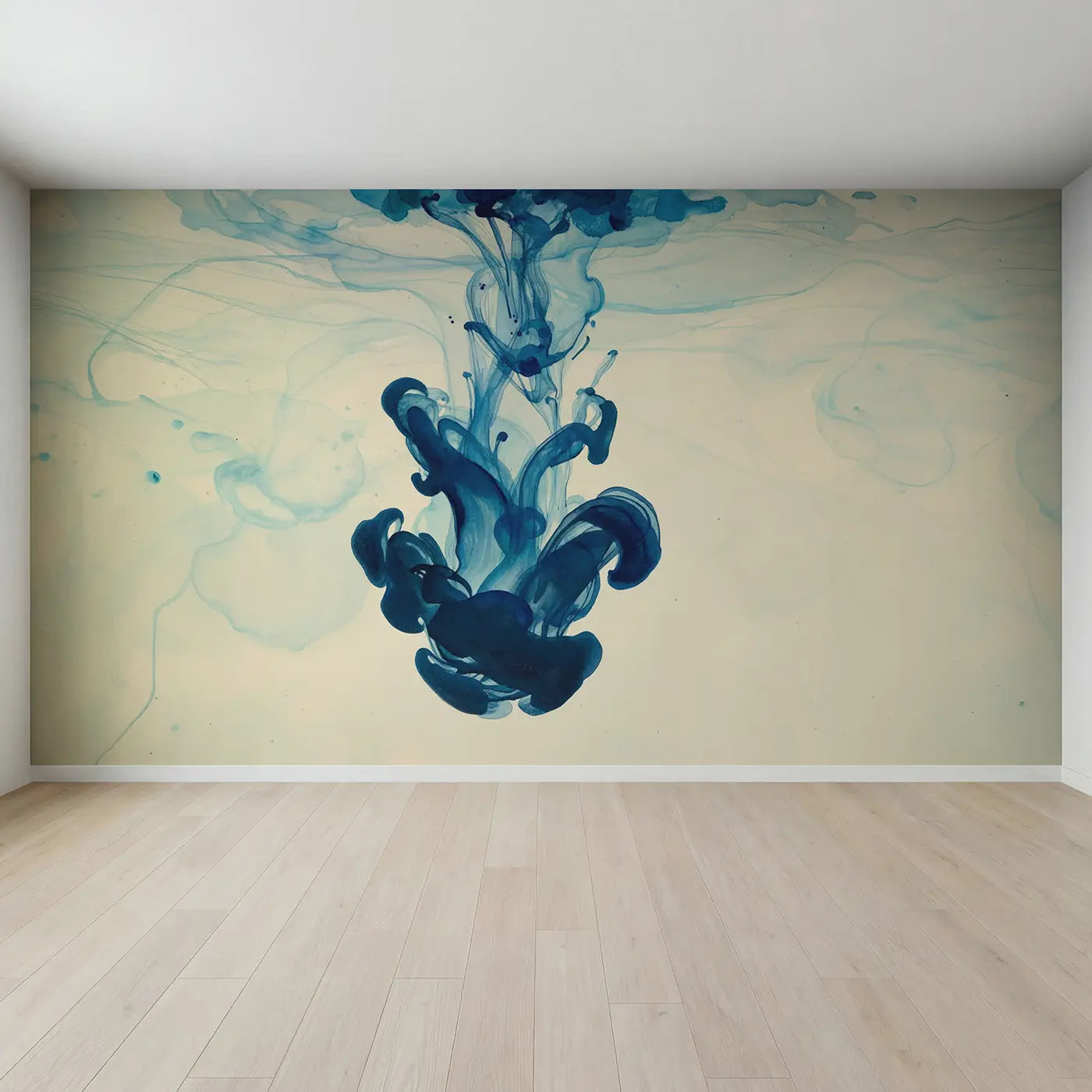 Full view of Ink Drop Water Abstract Wallpaper Mural by Whimsy Tots