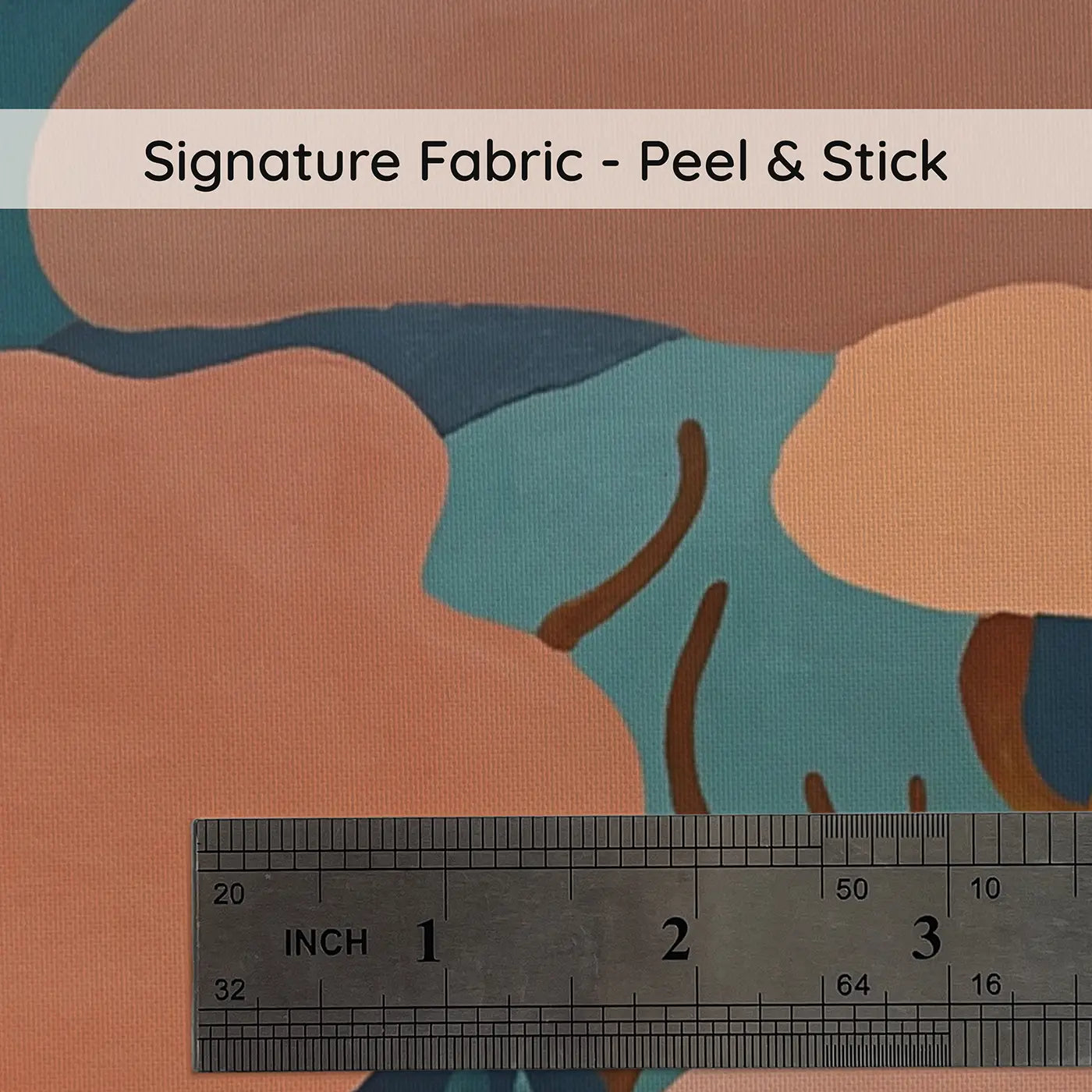 Fabric texture close-up of Warm Coral Reef Abstract Wallpaper Mural by Whimsy Tots