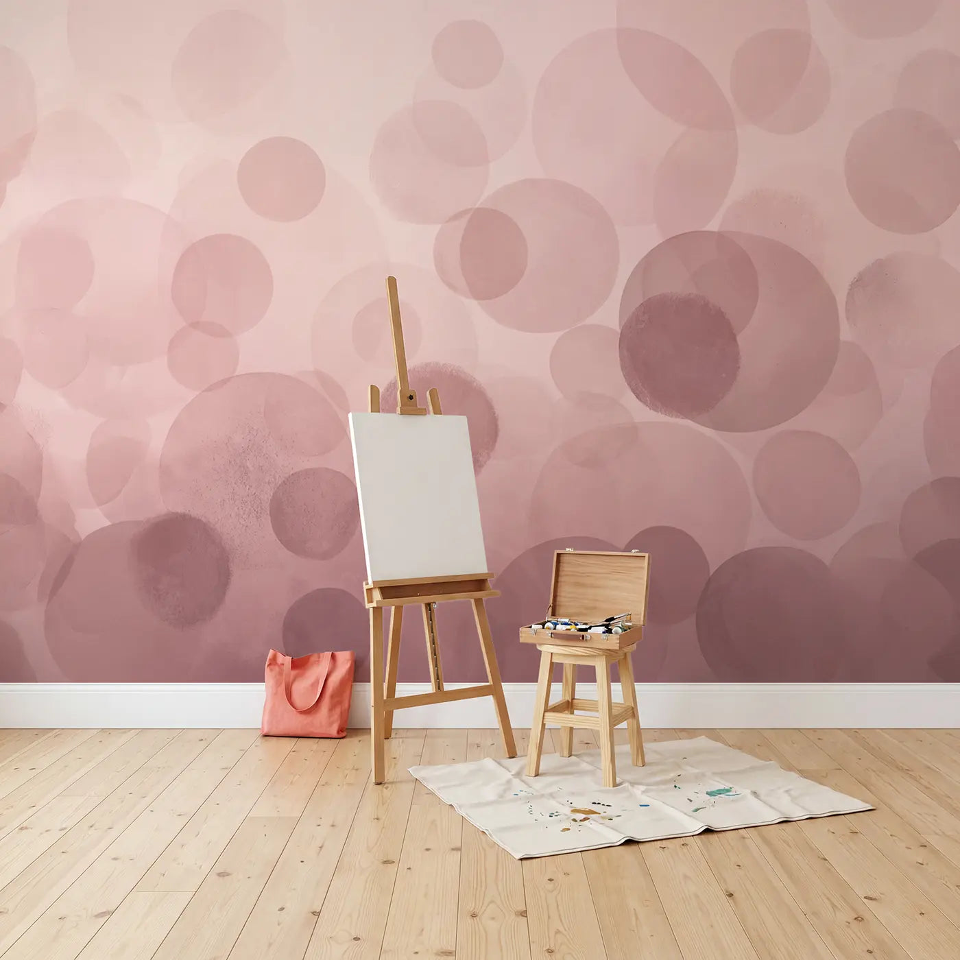Soft Circle Bokeh Wallpaper Mural in playroom setting by Whimsy Tots
