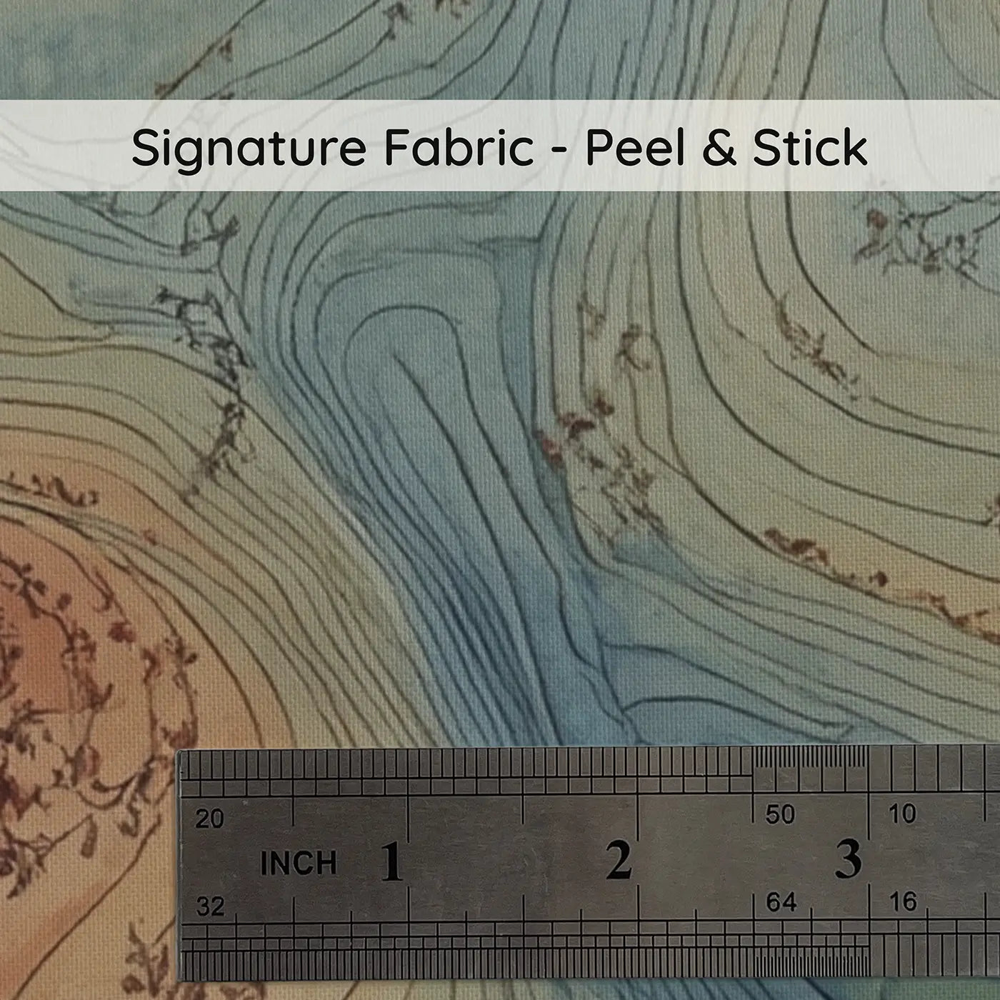 Fabric texture close-up of Topographic Contour Landscape Wallpaper Mural by Whimsy Tots