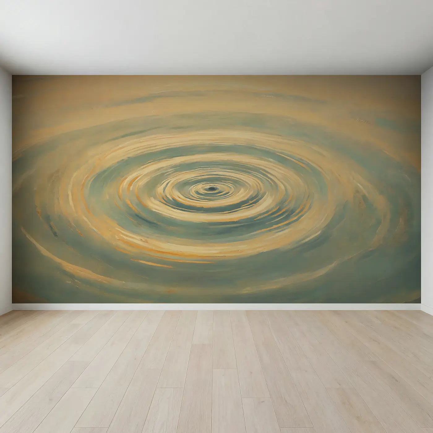 Full view of Ripple Ring Pond Abstract Wallpaper Mural by Whimsy Tots