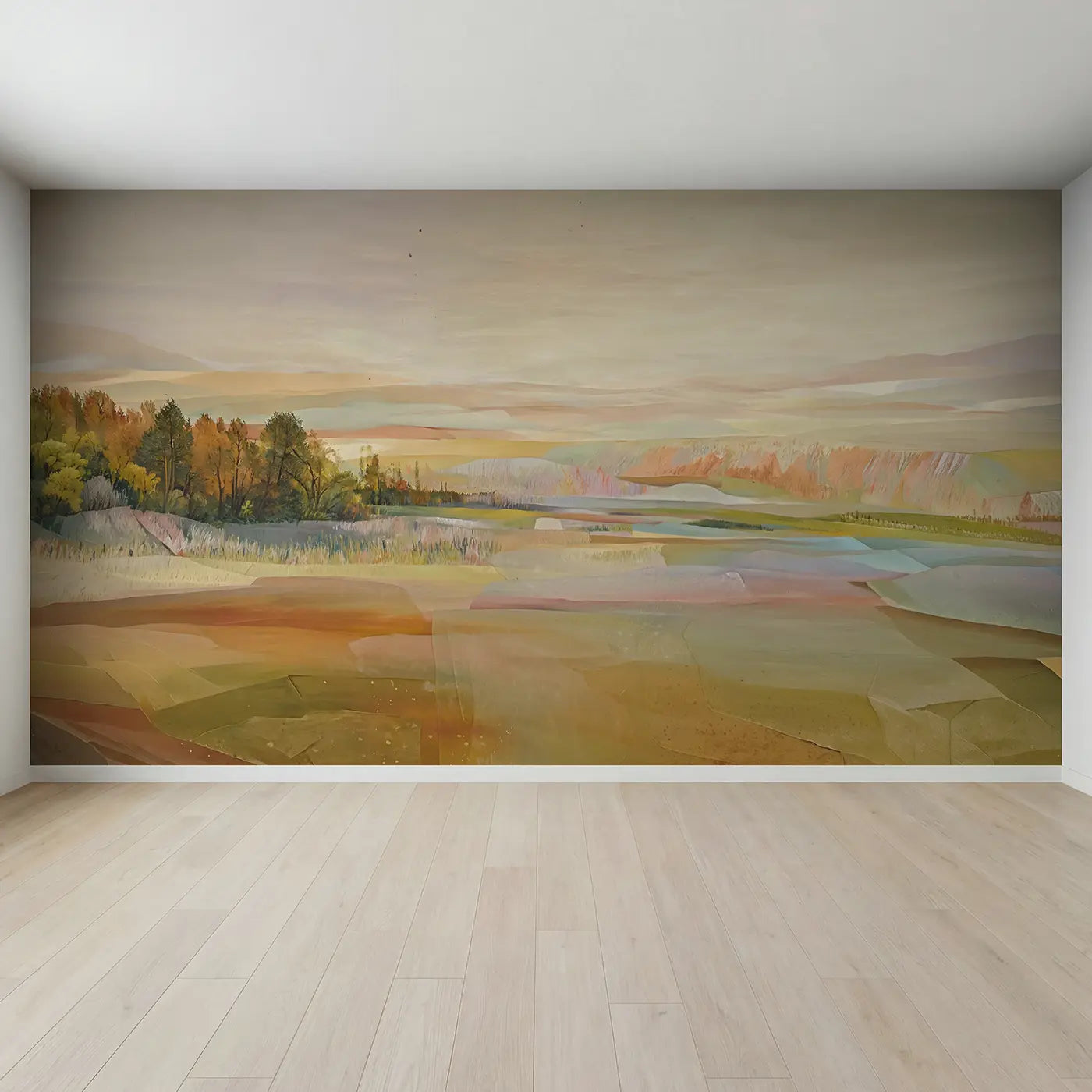 Full view of Pastel Abstract Crayon Texture Wallpaper Mural by Whimsy Tots