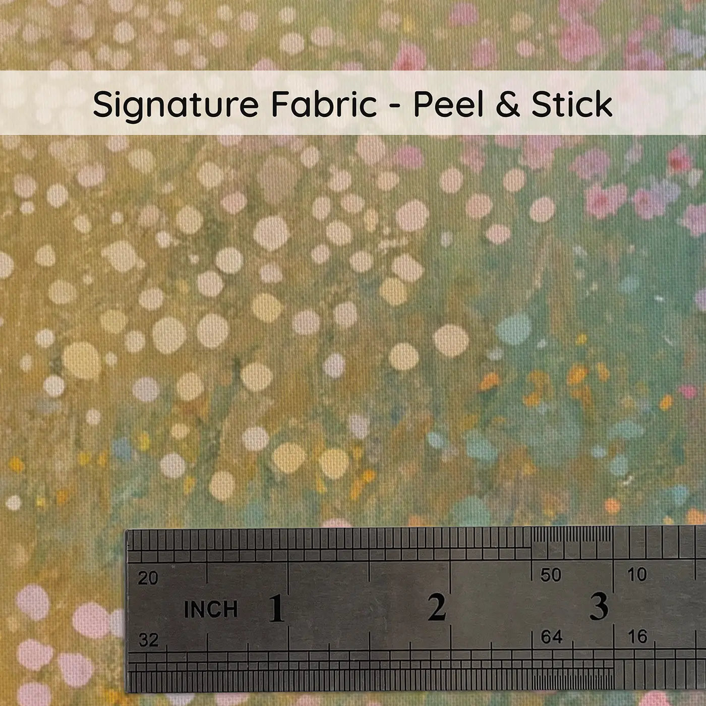 Fabric texture close-up of Dotted Meadow Impression Wallpaper Mural by Whimsy Tots