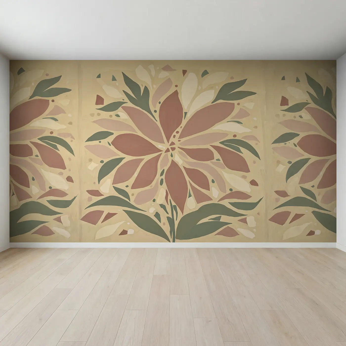 Full view of Abstract Bloom Wallpaper Mural by Whimsy Tots