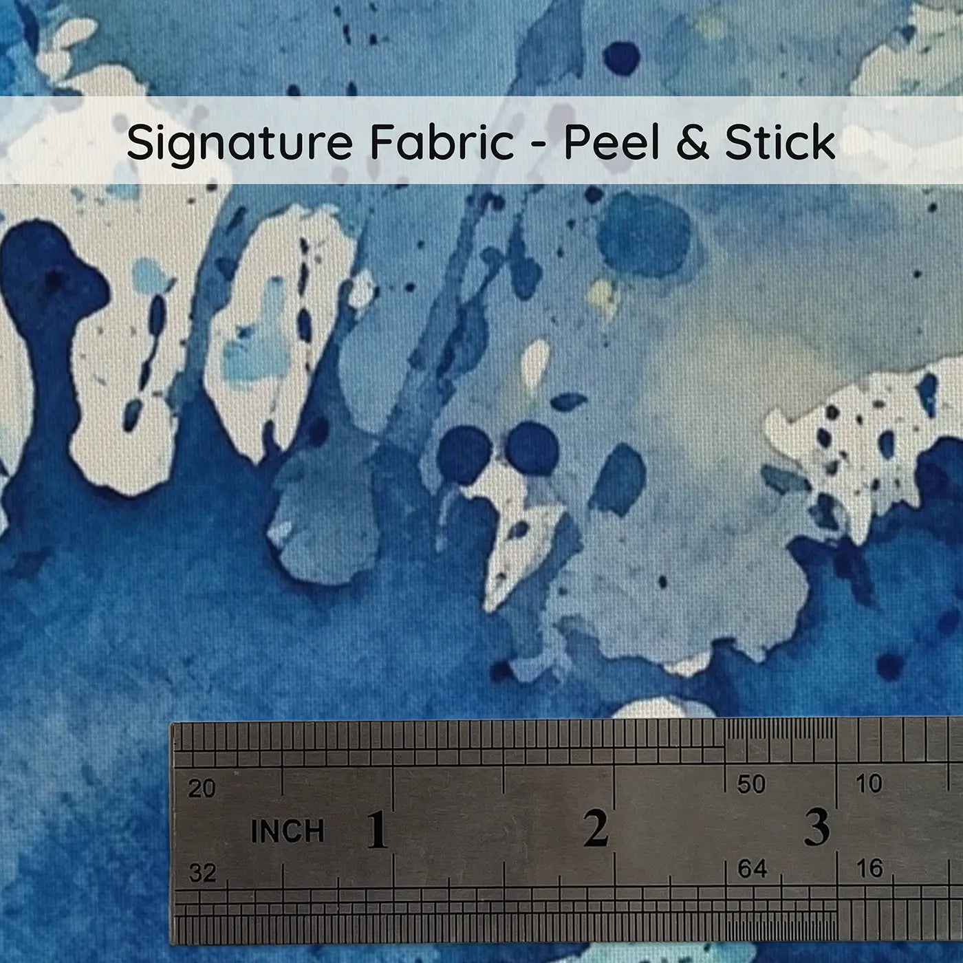 Fabric texture close-up of Blue Splatter Abstract Wallpaper Mural by Whimsy Tots