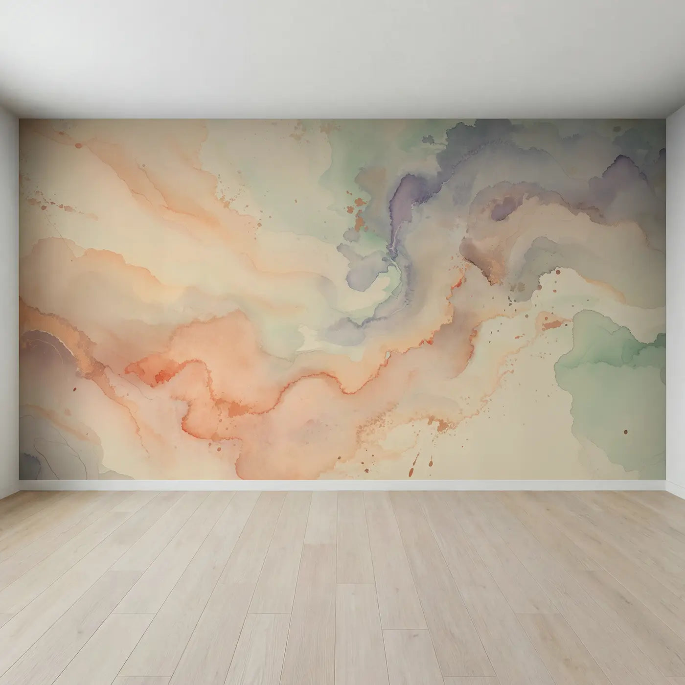 Full view of Blush Ombre Watercolor Wash Wallpaper Mural by Whimsy Tots