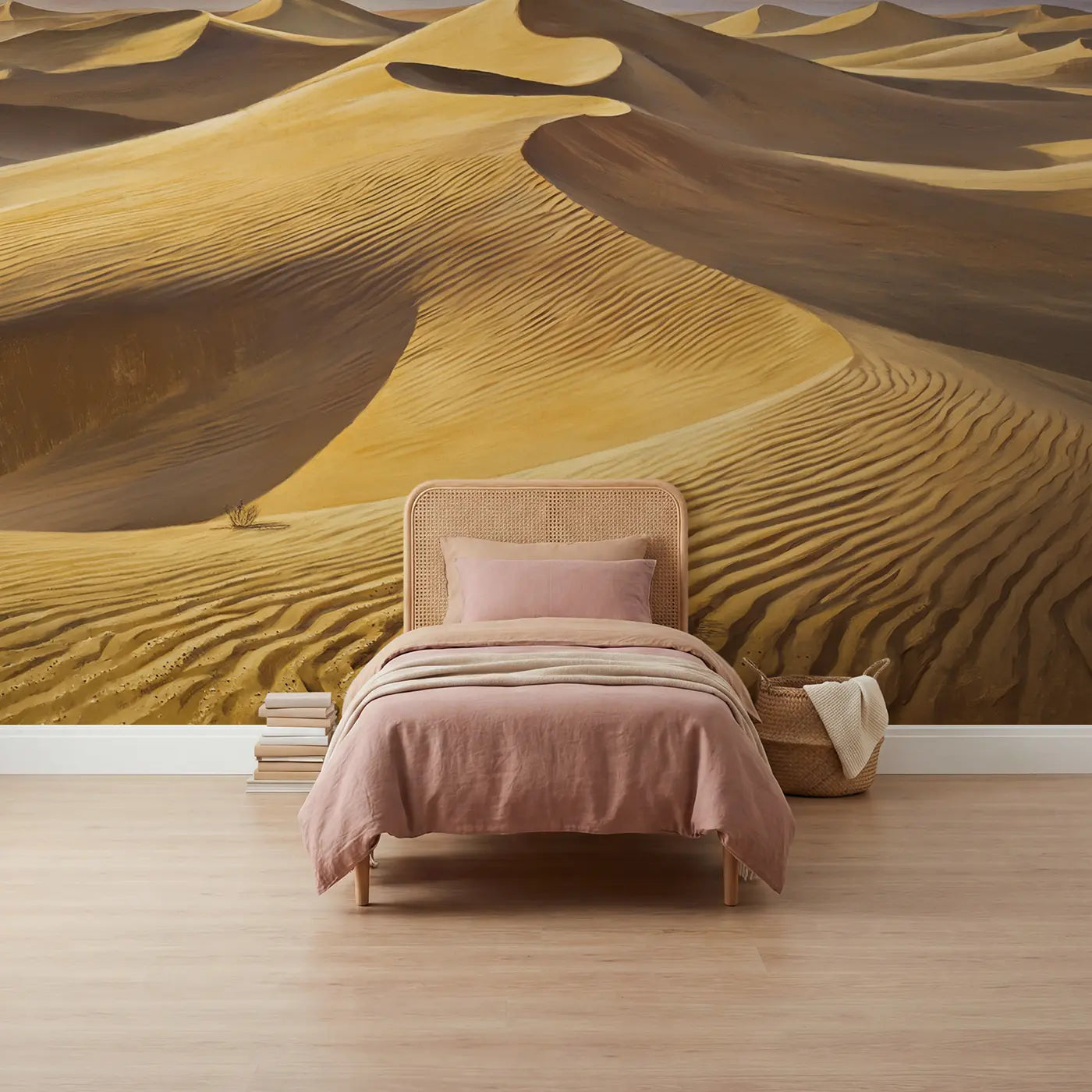 Painted Landscape desert sand ripple texture wallpaper mural for girls room by Whimsy Tots