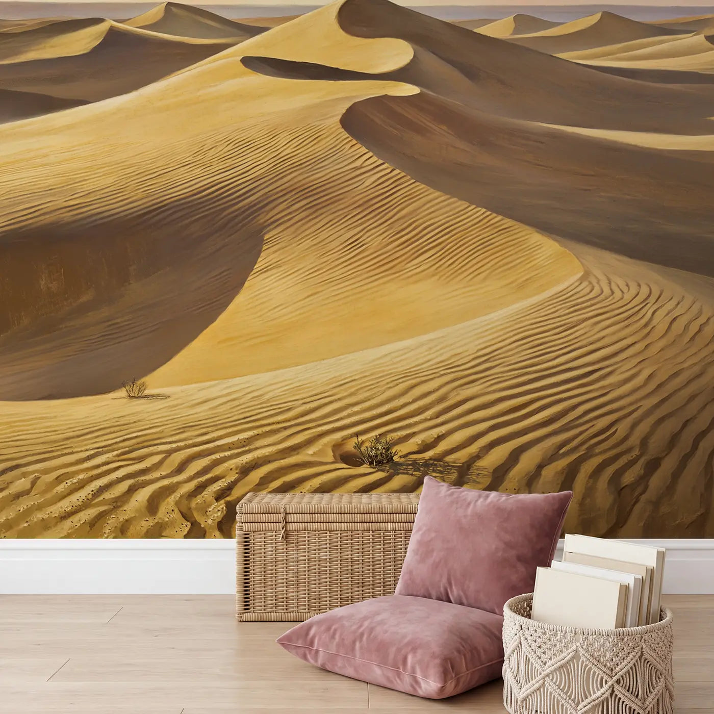 Desert Sand Ripple Texture Wallpaper Mural in playroom setting by Whimsy Tots