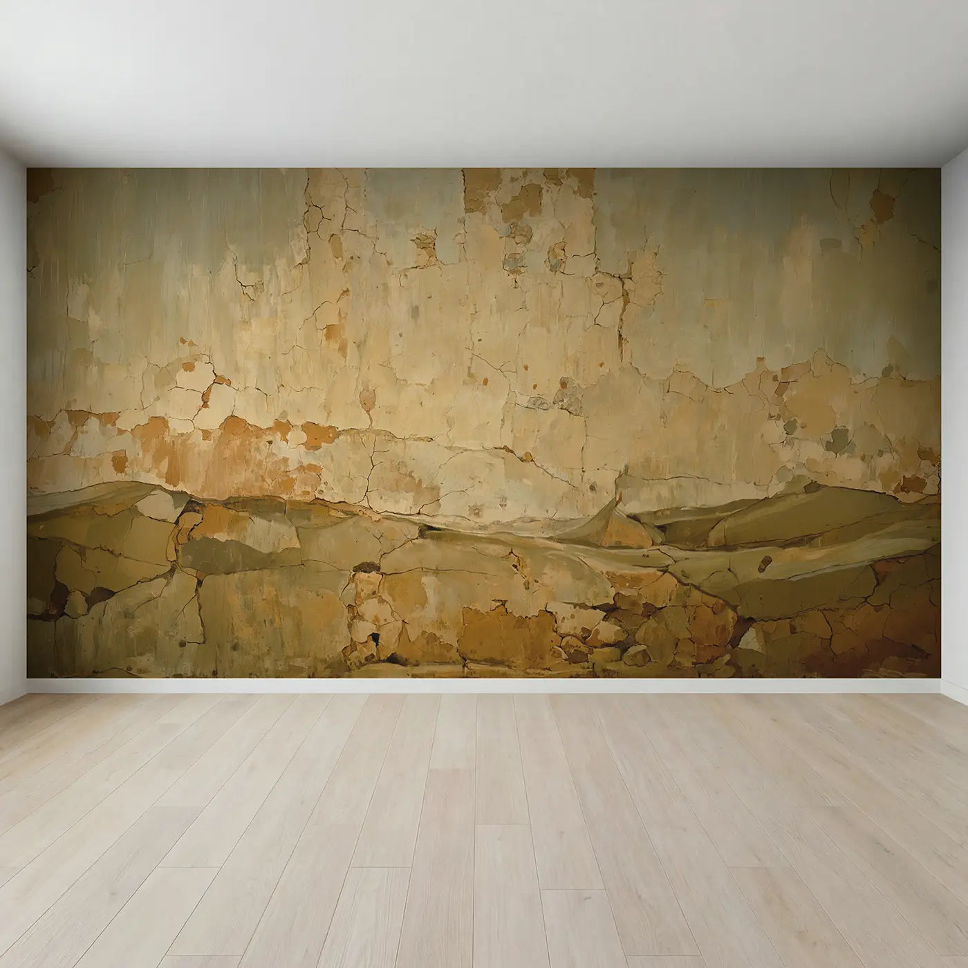 Full view of Wabi-Sabi Clay Wall Wallpaper Mural by Whimsy Tots