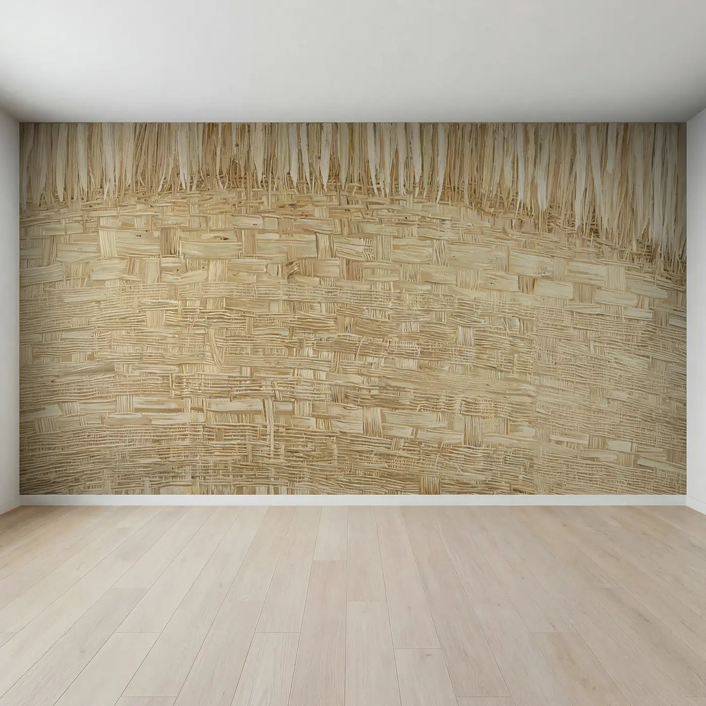 Full view of Woven Linen Texture Close Up Wallpaper Mural by Whimsy Tots