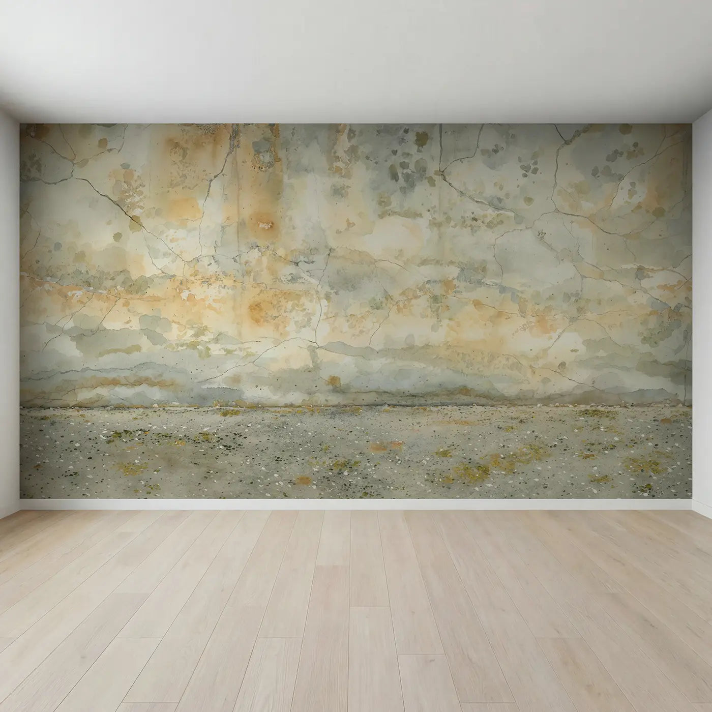 Full view of Weathered Concrete Patina Texture Wallpaper Mural by Whimsy Tots