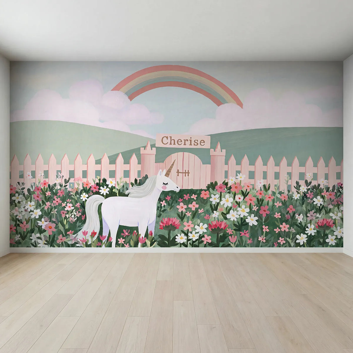Full view of Magical Fantasy Realm Personalized Wall Mural by Whimsy Tots