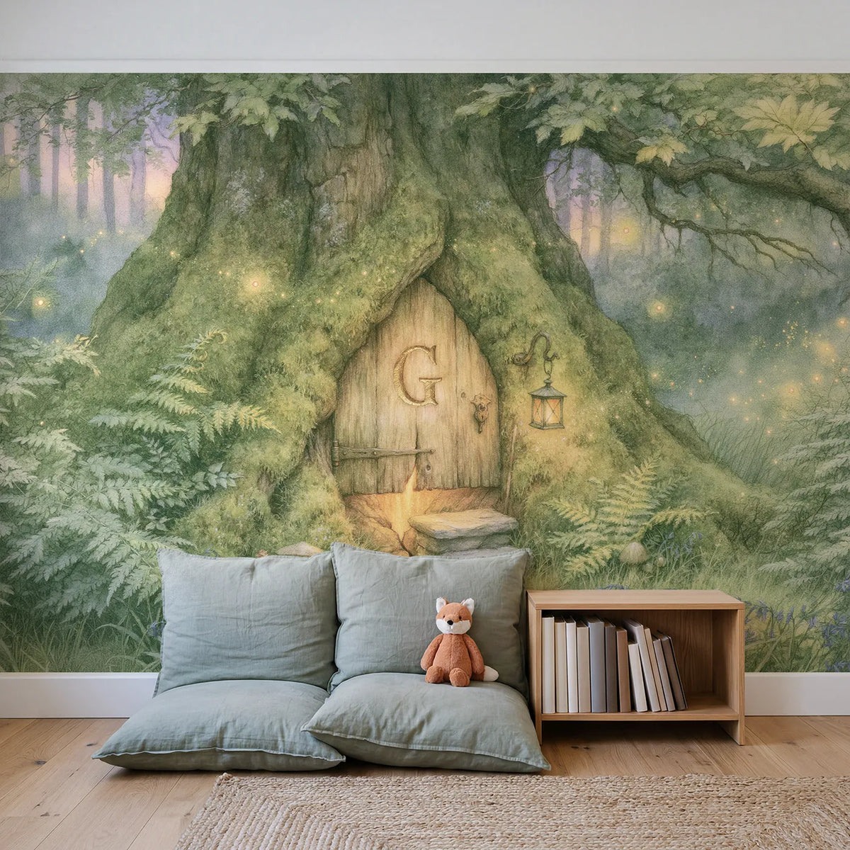 The Little Magic Door Personalized Wall Mural in playroom setting by Whimsy Tots