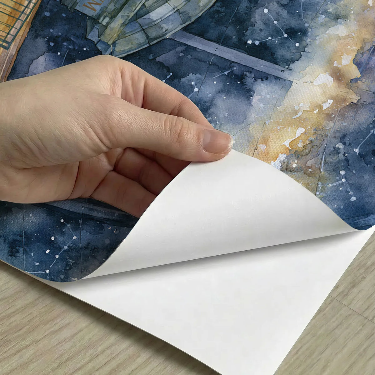 Peel-and-stick detail of Planetarium Dome Personalized Wall Mural by Whimsy Tots