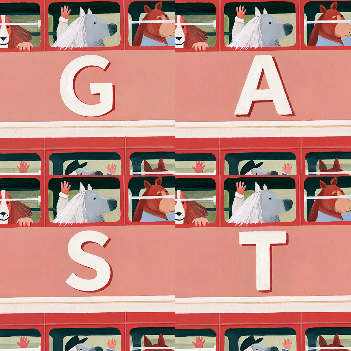 Four name preview examples of Flat Tin Bus Personalized Wall Mural by Whimsy Tots