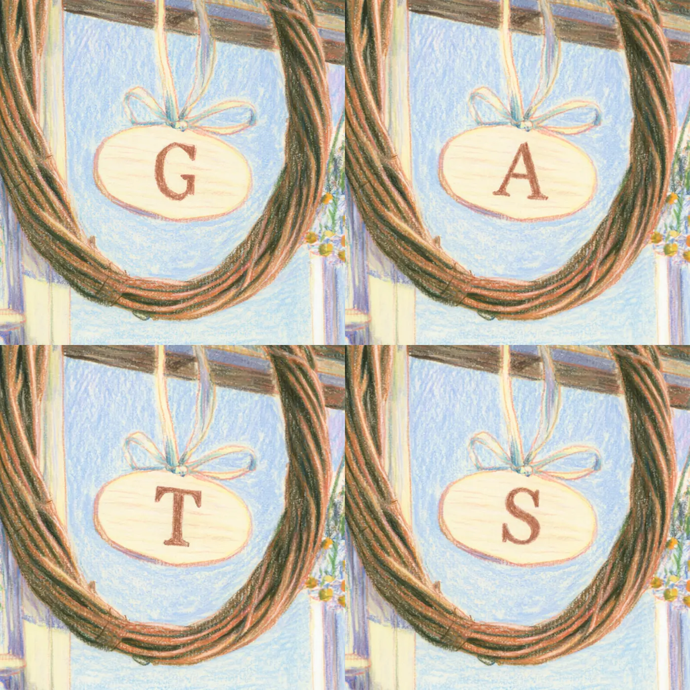 Four name preview examples of Herb Drying Rack Personalized Wall Mural by Whimsy Tots