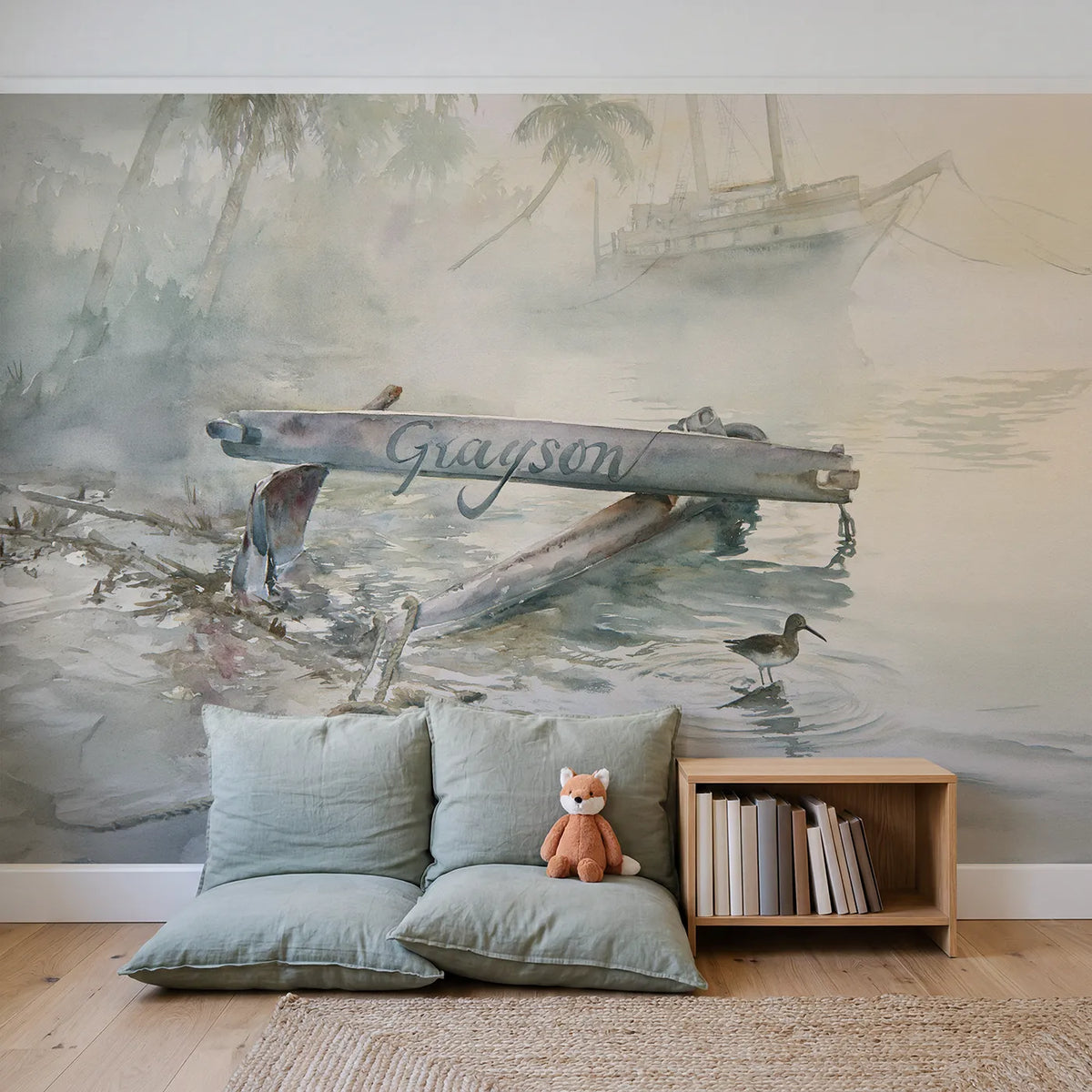 Misty Cove Anchor Personalized Wall Mural in playroom setting by Whimsy Tots