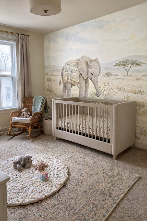 Mural styled in room