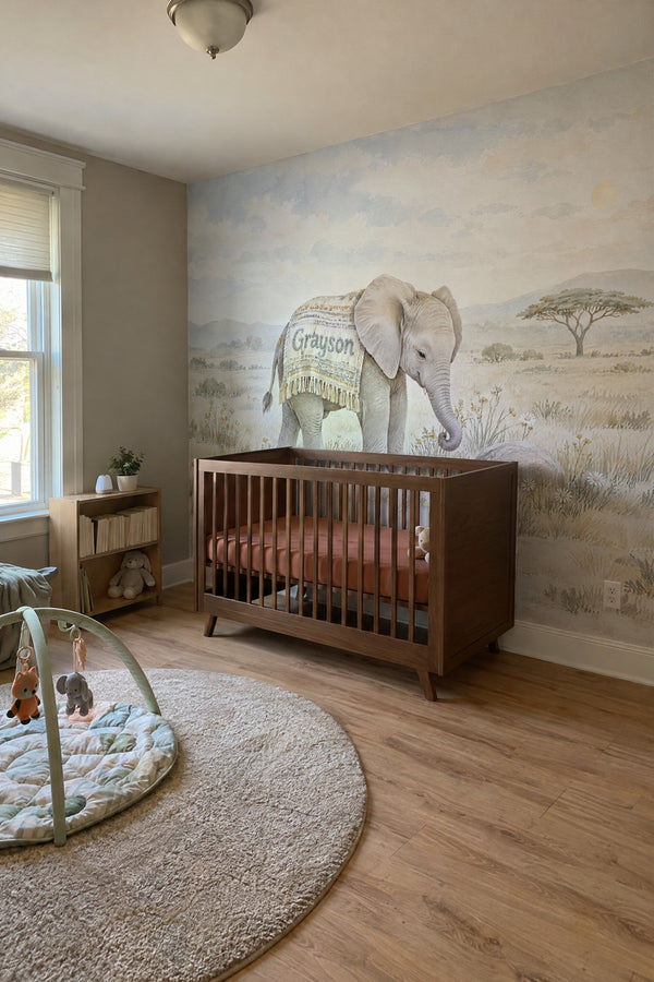 Mural styled in room