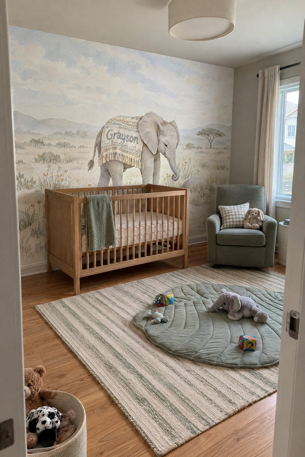 Mural styled in room