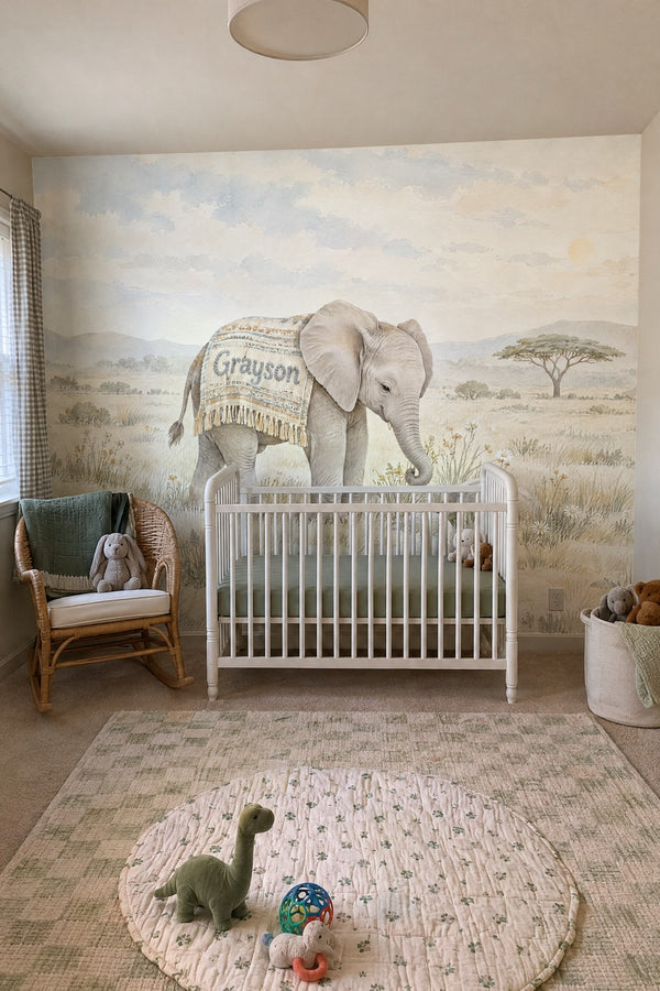 Mural styled in room