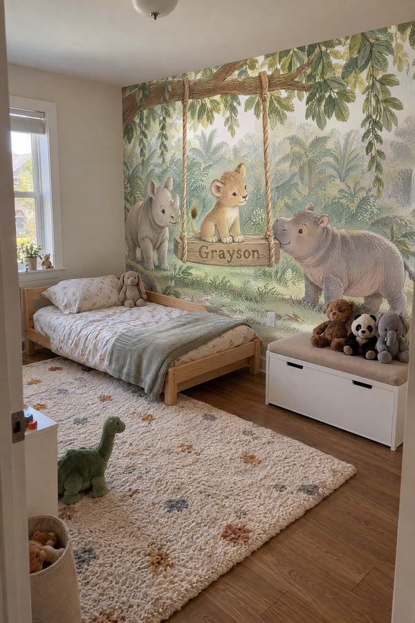 Mural styled in room