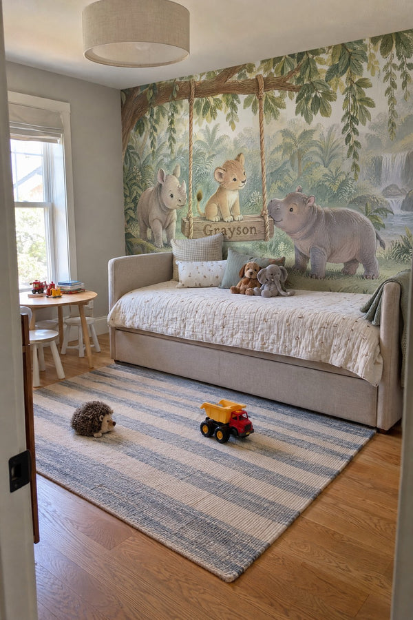 Mural styled in room