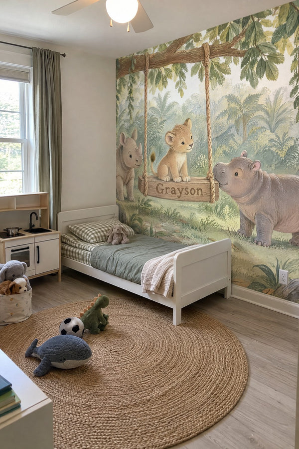 Mural styled in room