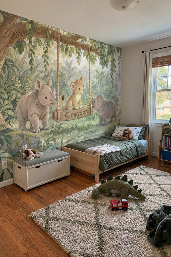 Mural styled in room