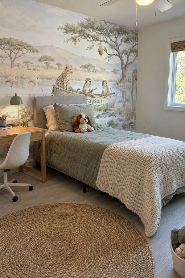 Mural styled in room