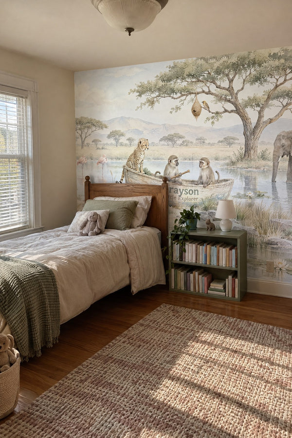 Mural styled in room