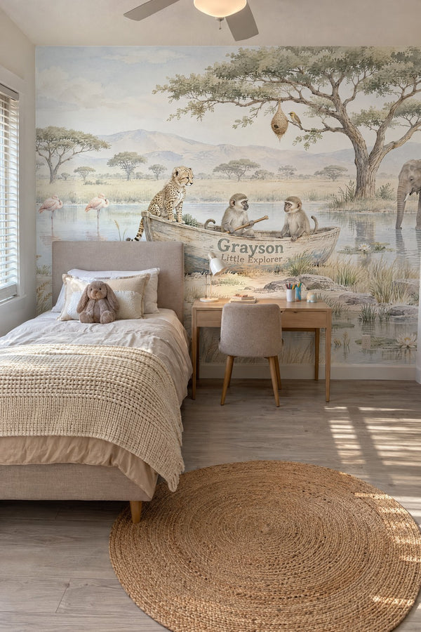 Mural styled in room