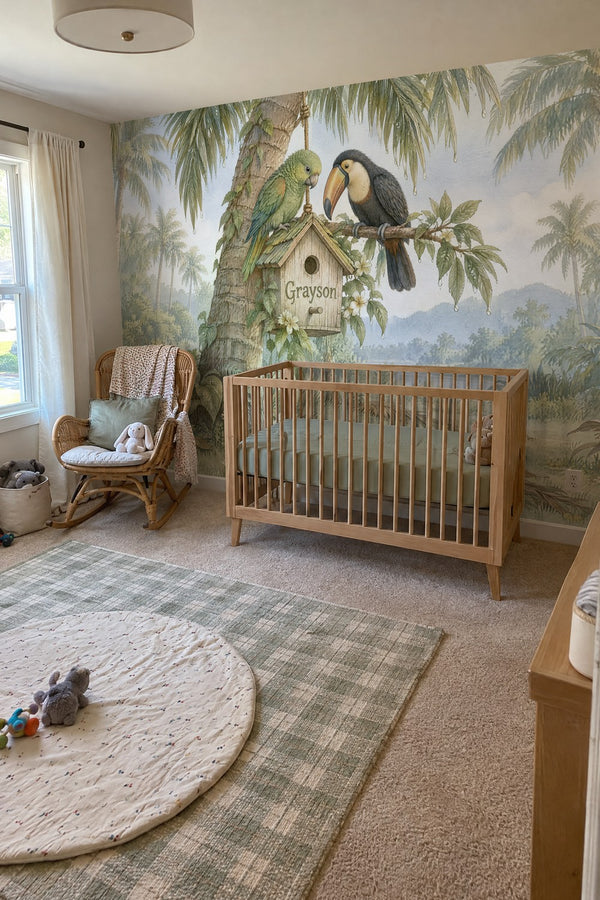 Mural styled in room