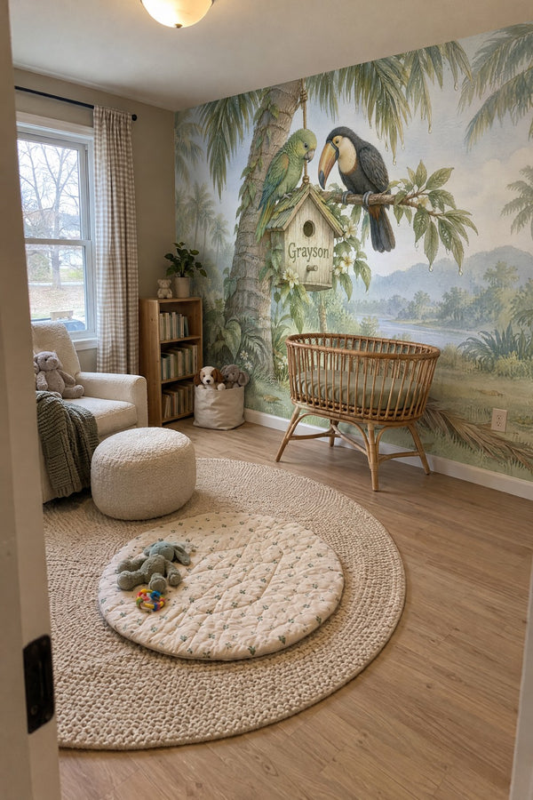 Mural styled in room