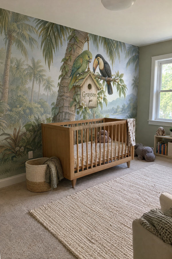 Mural styled in room
