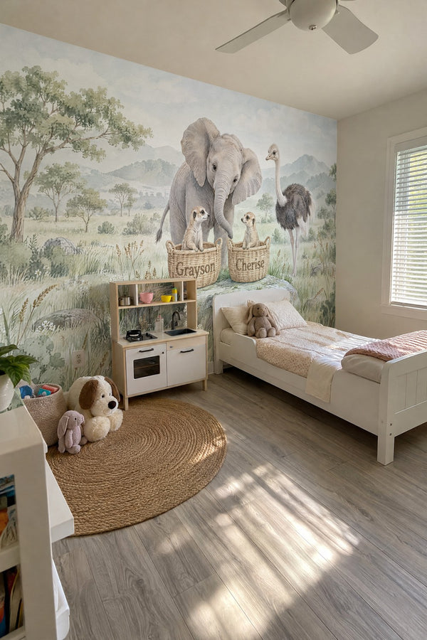 Mural styled in room
