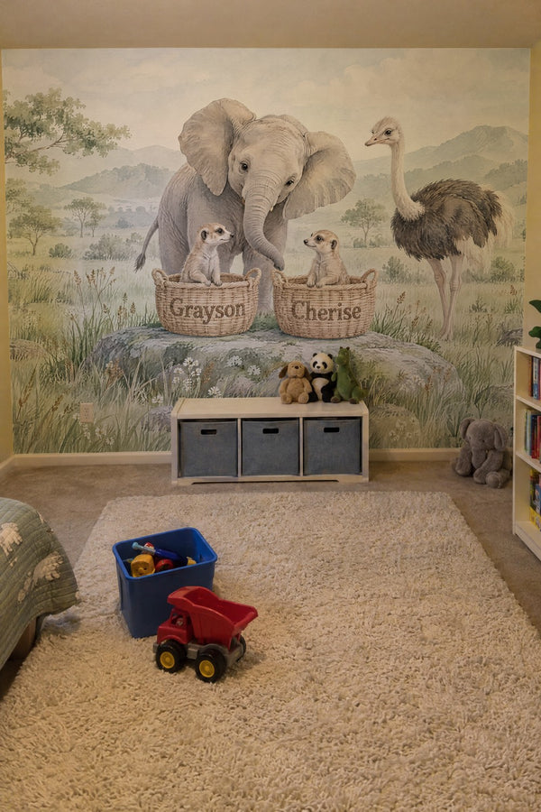 Mural styled in room