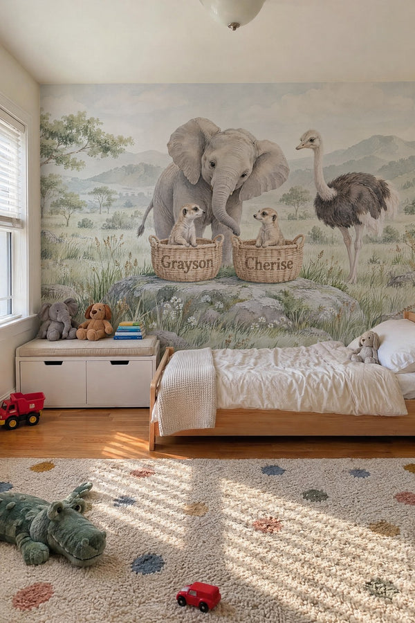 Mural styled in room