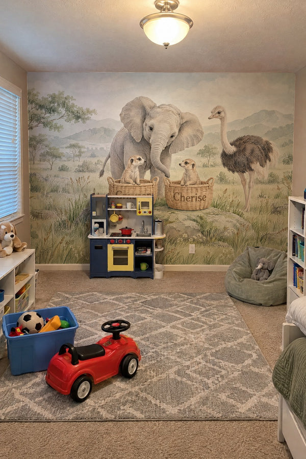 Mural styled in room