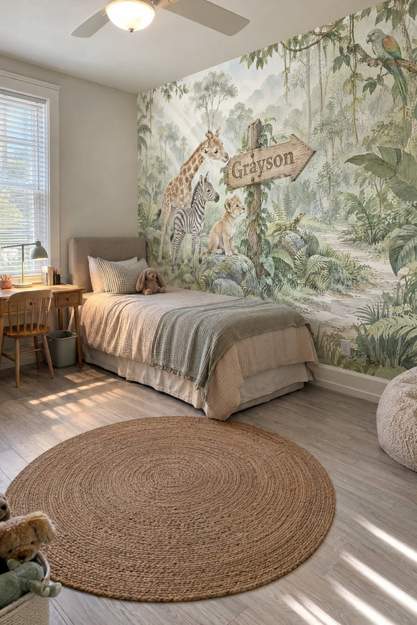 Mural styled in room